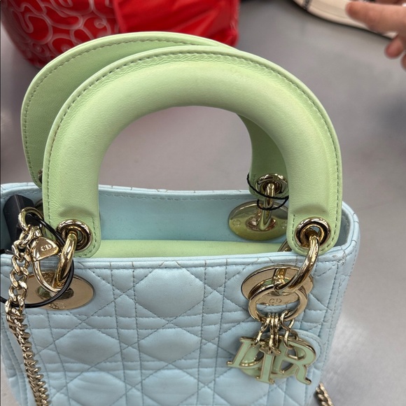 Dior Pastel Green and Light Blue Quilted Mini Bag - Picture 4 of 15